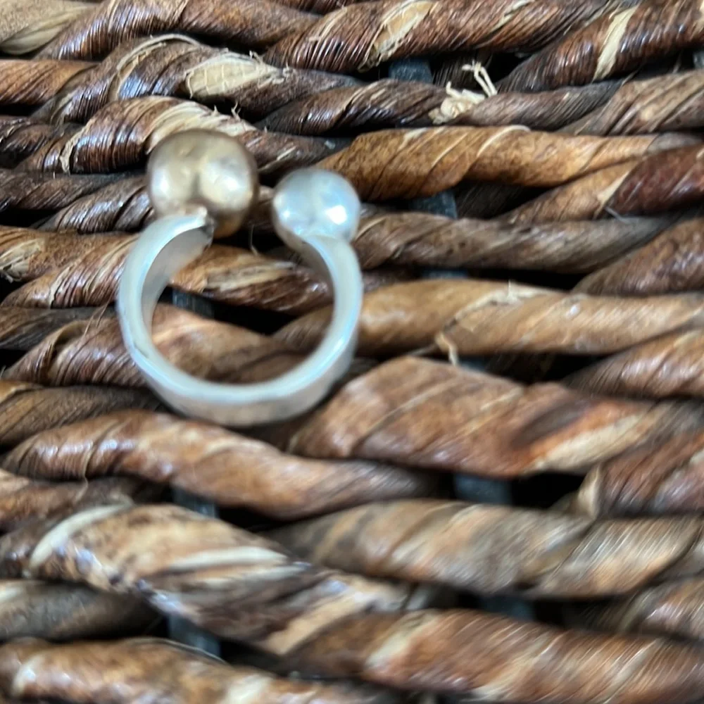 Gold And Silver Tone Ball Ring